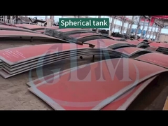 The spherical shell plates of large spherical tanks are waiting to be processed
