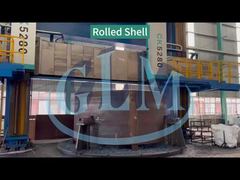 Heavy steel cylinder machining in progress