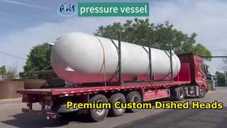 Horizontal pressure vessel storage tank manufactured using a 10000T hydraulic press